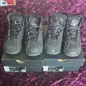 Jordan Kids' Black and Gold High-Top Sneakers